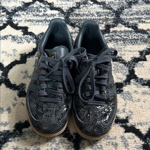 Gray Snakeskin Adidas Sambas